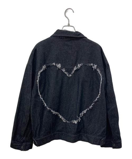 U by SPICK&SPAN（ユー バイ スピック＆スパン）U by Spick&Span (ユー バイ スピック＆スパン) バックハートデニムジャケット ブラック サイズ:38の古着・服飾アイテム