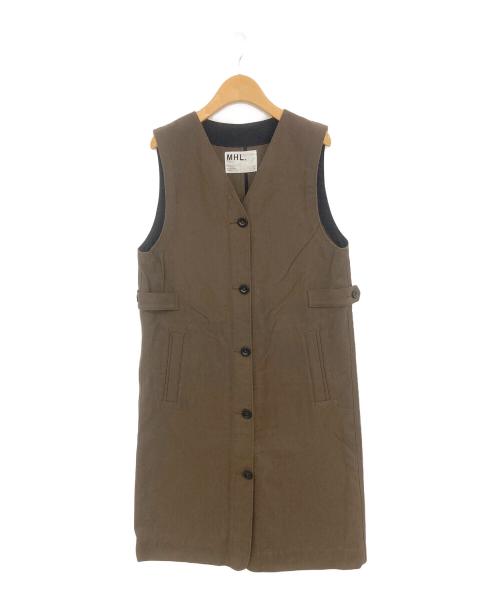 MHL（エムエイチエル）MHL (エムエイチエル) コットンウールワンピース カーキ サイズ:Ⅱの古着・服飾アイテム