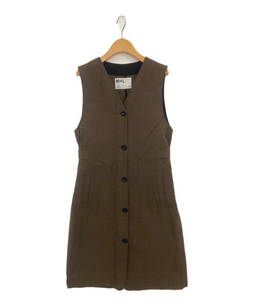 MHL（エムエイチエル）MHL (エムエイチエル) コットンウールワンピース カーキ サイズ:Ⅱの古着・服飾アイテム