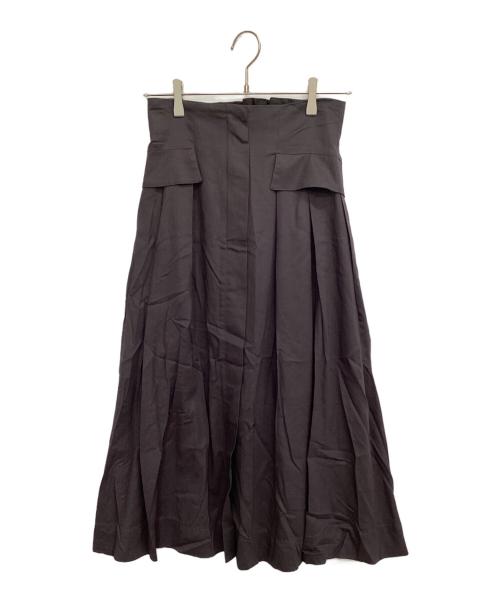 ROPE（ロペ）ROPE (ロペ) タックフレアスカート ブラウン サイズ:36の古着・服飾アイテム