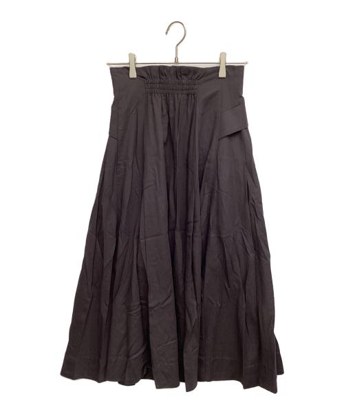 ROPE（ロペ）ROPE (ロペ) タックフレアスカート ブラウン サイズ:36の古着・服飾アイテム