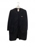 DANTONダントン）の古着「ノーカラーフリースジャケット」｜ブラック