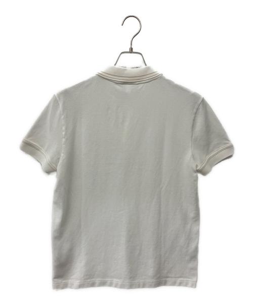 LACOSTE（ラコステ）LACOSTE (ラコステ) ストライプリブニットカラーストレッチポロシャツ ホワイト サイズ:Sの古着・服飾アイテム