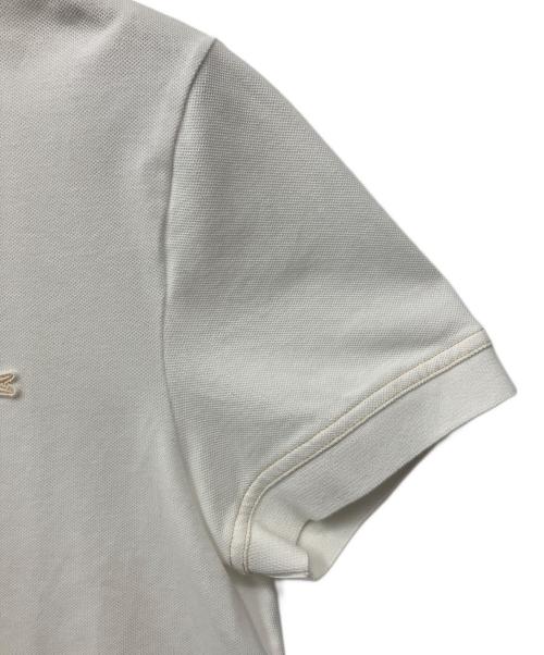 LACOSTE（ラコステ）LACOSTE (ラコステ) ストライプリブニットカラーストレッチポロシャツ ホワイト サイズ:Sの古着・服飾アイテム