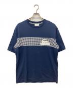 LACOSTEラコステ）の古着「クラシックテニスプリントルーズフィットTシャツ」｜ネイビー