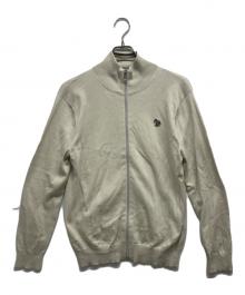 PS Paul Smith（ＰＳポールスミス）の古着「ゼブラワッペン ハイネックジップアップニット」｜ベージュ