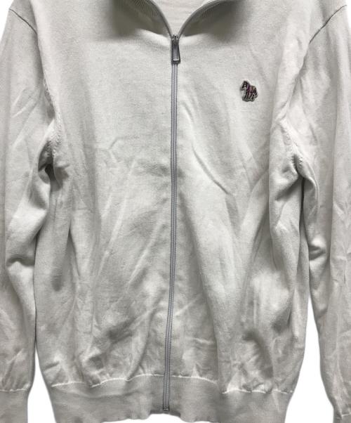 PS Paul Smith（ＰＳポールスミス）PS Paul Smith (ＰＳポールスミス) ゼブラワッペン ハイネックジップアップニット ベージュ サイズ:Lの古着・服飾アイテム