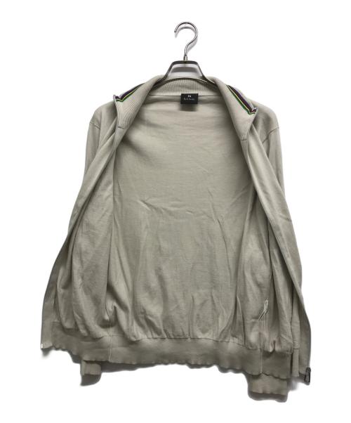 PS Paul Smith（ＰＳポールスミス）PS Paul Smith (ＰＳポールスミス) ゼブラワッペン ハイネックジップアップニット ベージュ サイズ:Lの古着・服飾アイテム