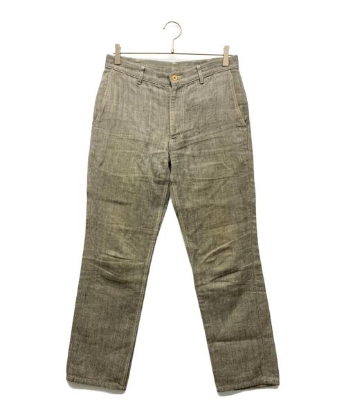 COMME des GARCONS HOMME PLUS（コムデギャルソンオムプリュス）COMME des GARCONS HOMME PLUS (コムデギャルソンオムプリュス) コットンリネンヘリンボーンパンツ グレー サイズ:Sの古着・服飾アイテム