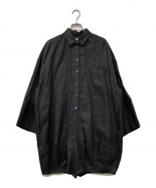 ENFOLD（エンフォルド）の古着「リネンシャツオールインワン」｜ブラック