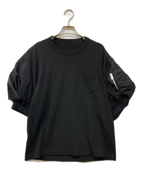 sacai（サカイ）sacai (サカイ) 24SS Nylon Twill x Cotton Jersey T-Shirt ブラック サイズ:3の古着・服飾アイテム