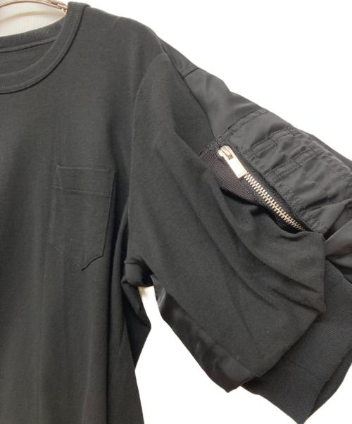 sacai（サカイ）sacai (サカイ) 24SS Nylon Twill x Cotton Jersey T-Shirt ブラック サイズ:3の古着・服飾アイテム