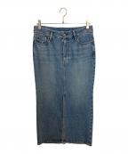 MUSE de Deuxieme Classeミューズ ドゥーズィエム クラス）の古着「DENIM W Slit スカート」｜インディゴ