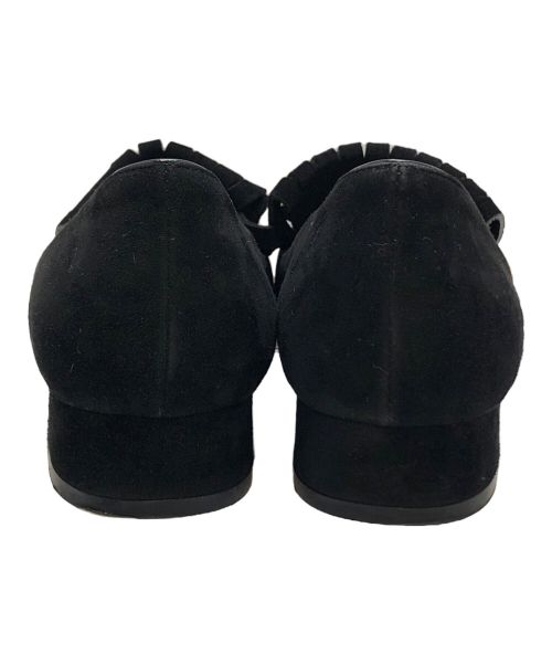 GUCCI（グッチ）GUCCI (グッチ) GGマーモント バックル スウェードフリンジパンプス ブラック サイズ:35の古着・服飾アイテム