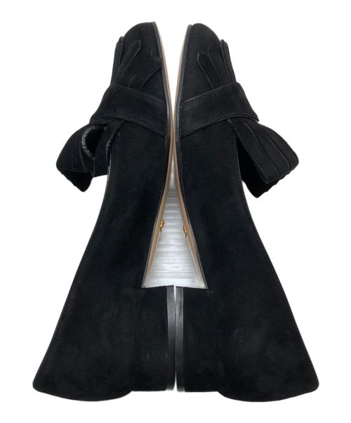 GUCCI（グッチ）GUCCI (グッチ) GGマーモント バックル スウェードフリンジパンプス ブラック サイズ:35の古着・服飾アイテム