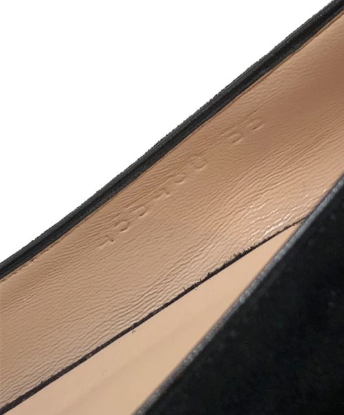 GUCCI（グッチ）GUCCI (グッチ) GGマーモント バックル スウェードフリンジパンプス ブラック サイズ:35の古着・服飾アイテム