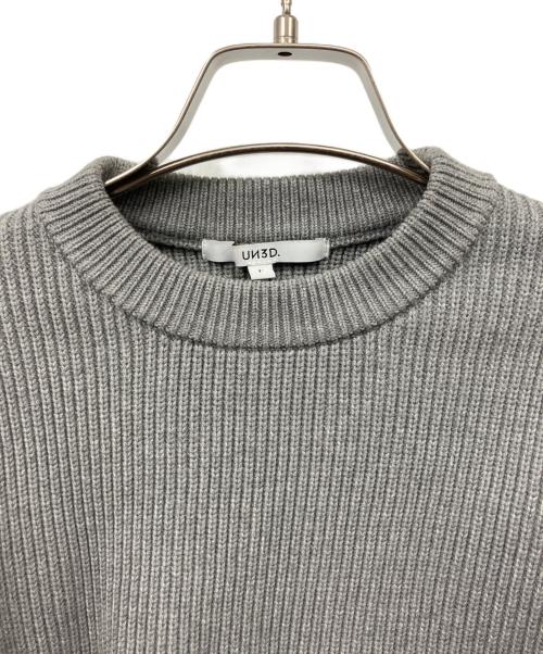 UN3D.（アンスリード）UN3D. (アンスリード) パワーショルダーショートニット グレー サイズ:Fの古着・服飾アイテム