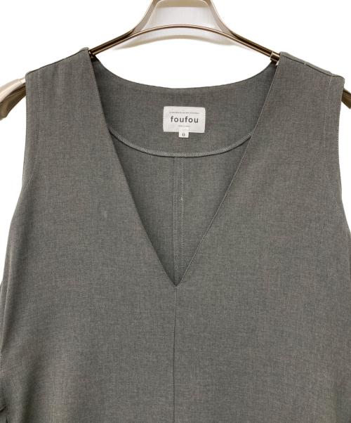 foufou（フーフー ザドレス）foufou (フーフー) v neck jumper skirt グレーの古着・服飾アイテム