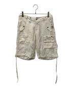 RALPH LAURENラルフローレン）の古着「藍染 リペア加工 カーゴ ショーツ」｜アイボリー