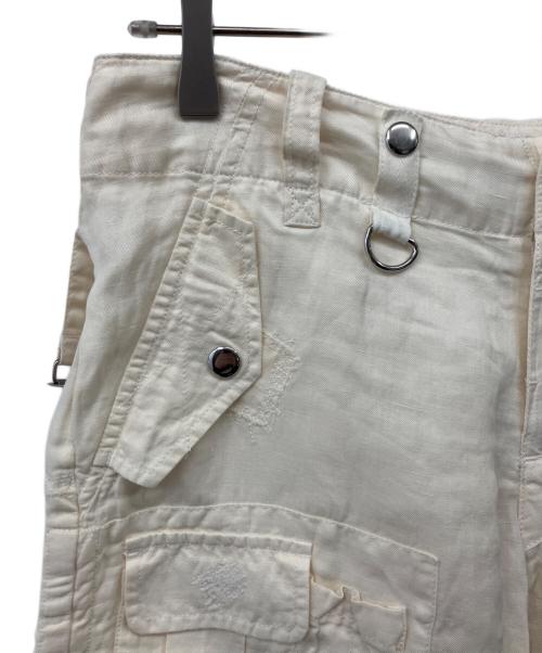 RALPH LAUREN（ラルフローレン）RALPH LAUREN (ラルフローレン) 藍染 リペア加工 カーゴ ショーツ アイボリー サイズ:9の古着・服飾アイテム