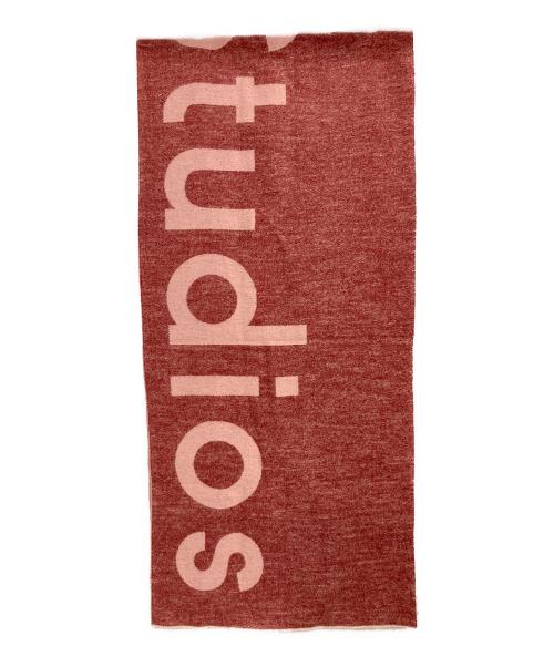 Acne studios（アクネ ストゥディオス）Acne studios (アクネ ストゥディオス) リバーシブルロゴマフラー ピンクの古着・服飾アイテム