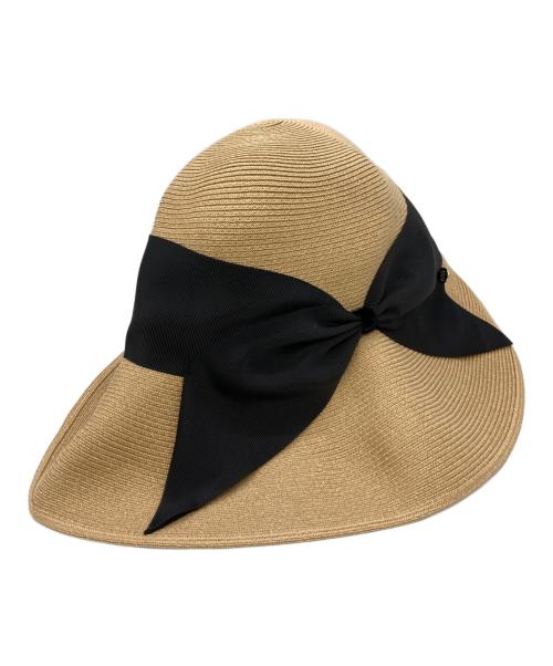 Athena NEW YORK（アシーナニューヨーク）Athena New York (アシーナニューヨーク) ストローハット ベージュ×ブラックの古着・服飾アイテム