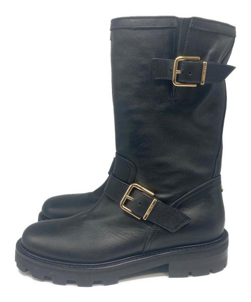 JIMMY CHOO（ジミーチュウ）JIMMY CHOO (ジミーチュウ) エンジニアブーツ ブラック サイズ:37.5の古着・服飾アイテム