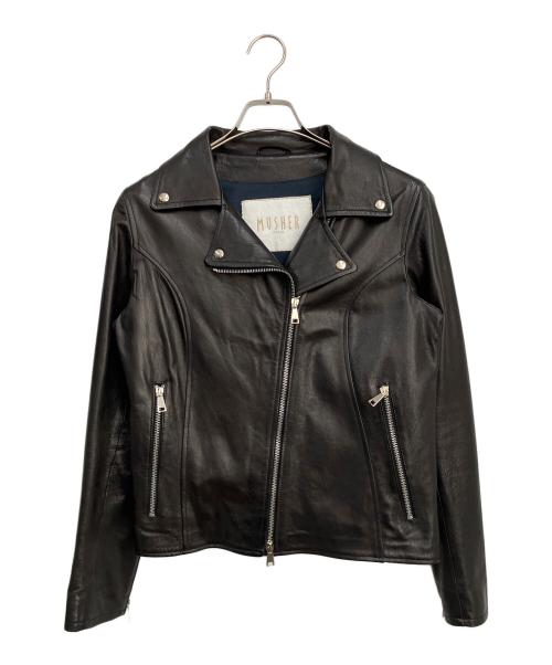 MUSHER（マーシャー）MUSHER (マーシャー) ダブルライダースジャケット ブラック サイズ:Sの古着・服飾アイテム