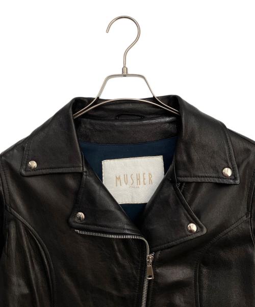 MUSHER（マーシャー）MUSHER (マーシャー) ダブルライダースジャケット ブラック サイズ:Sの古着・服飾アイテム