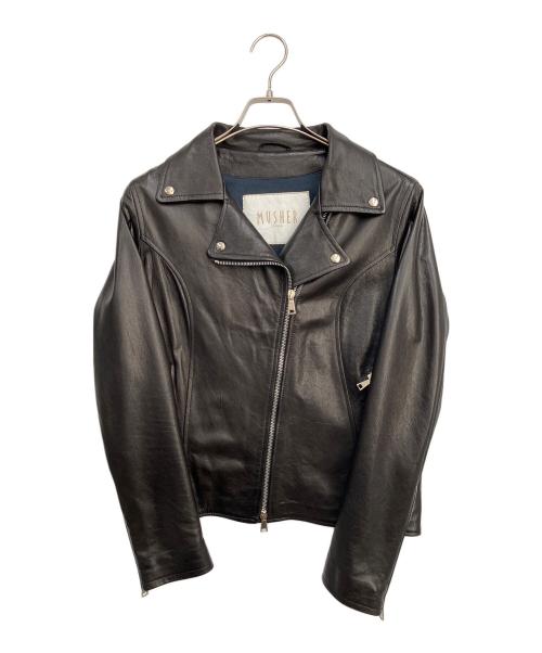 MUSHER（マーシャー）MUSHER (マーシャー) ダブルライダースジャケット ブラック サイズ:Sの古着・服飾アイテム