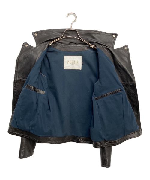 MUSHER（マーシャー）MUSHER (マーシャー) ダブルライダースジャケット ブラック サイズ:Sの古着・服飾アイテム