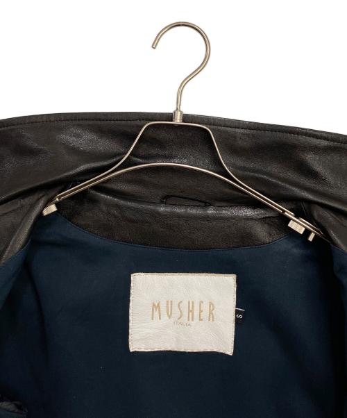 MUSHER（マーシャー）MUSHER (マーシャー) ダブルライダースジャケット ブラック サイズ:Sの古着・服飾アイテム