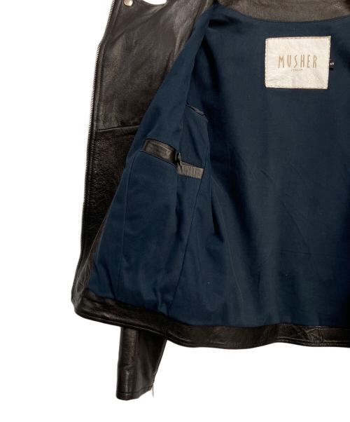 MUSHER（マーシャー）MUSHER (マーシャー) ダブルライダースジャケット ブラック サイズ:Sの古着・服飾アイテム