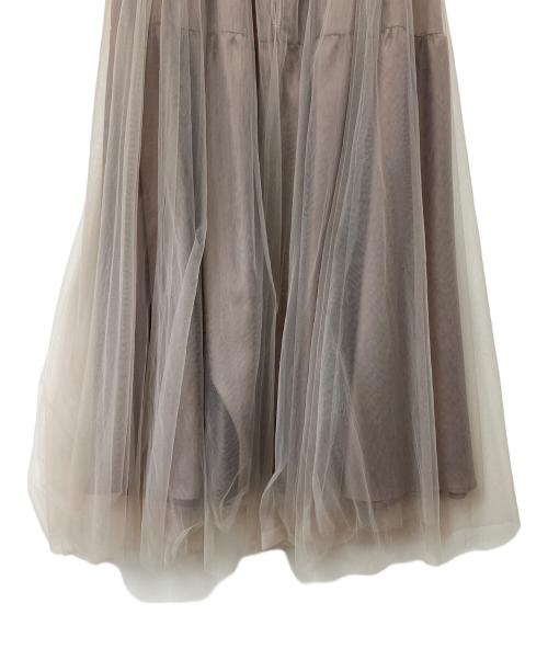 JUSGLITTY（ジャスグリッティー）JUSGLITTY (ジャスグリッティー) チュールスカート モカ サイズ:2の古着・服飾アイテム