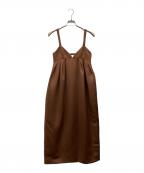 la belle etudeラベルエチュード）の古着「ボリュームタックコクーンワンピース」｜ブラウン