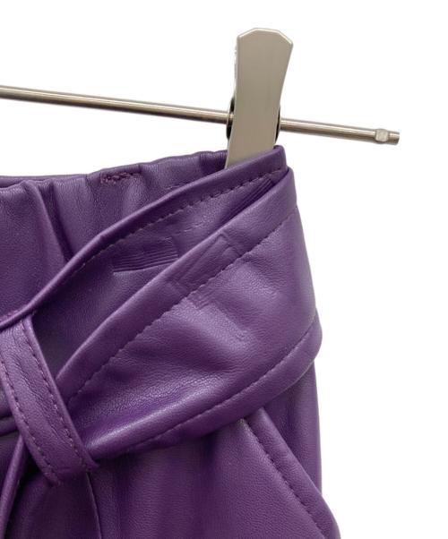 Diagram（ダイアグラム）Diagram (ダイアグラム) エコレザー切替スカート パープル サイズ:36の古着・服飾アイテム