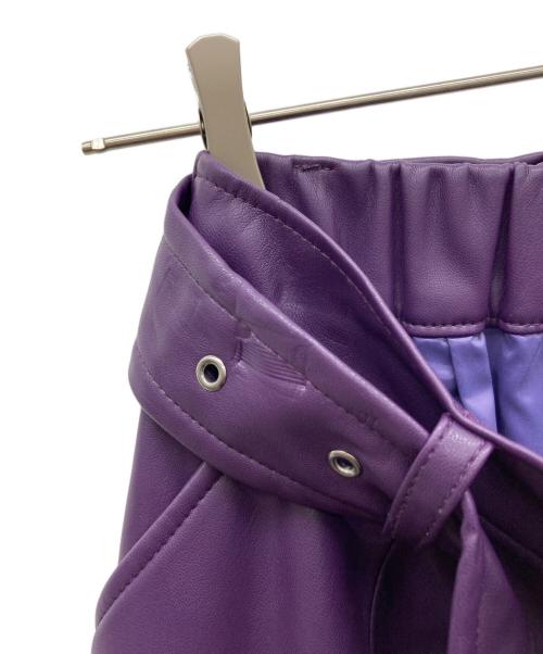 Diagram（ダイアグラム）Diagram (ダイアグラム) エコレザー切替スカート パープル サイズ:36の古着・服飾アイテム