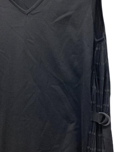 MUVEIL（ミュベール）MUVEIL (ミュベール) チェックチュールコンビワンピース ブラック サイズ:38の古着・服飾アイテム