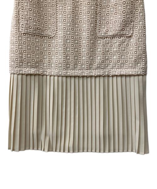 GRACE CLASS（グレースクラス）GRACE CLASS (グレースクラス) プリーツ切替ケミカルドレス ベージュ サイズ:38　の古着・服飾アイテム