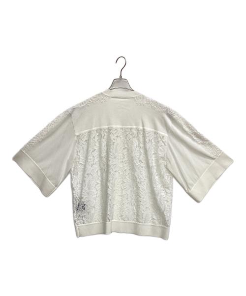 UNITED ARROWS（ユナイテッドアローズ）UNITED ARROWS (ユナイテッドアローズ) boussole (ブソル) レースコンビカーディガン ホワイト サイズ:1 未使用品の古着・服飾アイテム