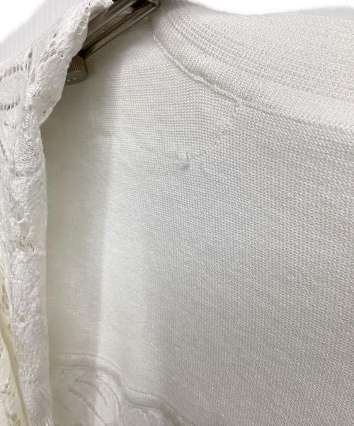 UNITED ARROWS（ユナイテッドアローズ）UNITED ARROWS (ユナイテッドアローズ) boussole (ブソル) レースコンビカーディガン ホワイト サイズ:1 未使用品の古着・服飾アイテム