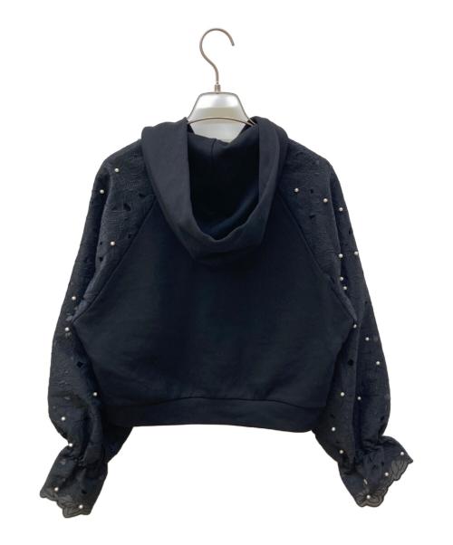 GRACE CONTINENTAL（（グレースコンチネンタル）GRACE CONTINENTAL (（グレースコンチネンタル) カットワークパフ袖パーカー ブラック サイズ:36の古着・服飾アイテム