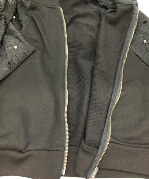 GRACE CONTINENTAL（（グレースコンチネンタル）GRACE CONTINENTAL (（グレースコンチネンタル) カットワークパフ袖パーカー ブラック サイズ:36の古着・服飾アイテム