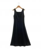 Nobleノーブル）の古着「麻ストレッチスクエアネックワンピース」｜ブラック