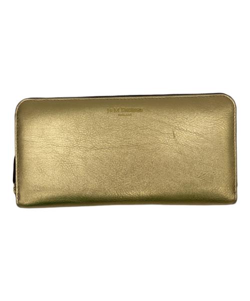 J&M DAVIDSON（ジェイ＆エム デヴィッドソン）J&M DAVIDSON (ジェイ＆エム デヴィッドソン) ELONGATED ZIP WALLET ゴールドの古着・服飾アイテム
