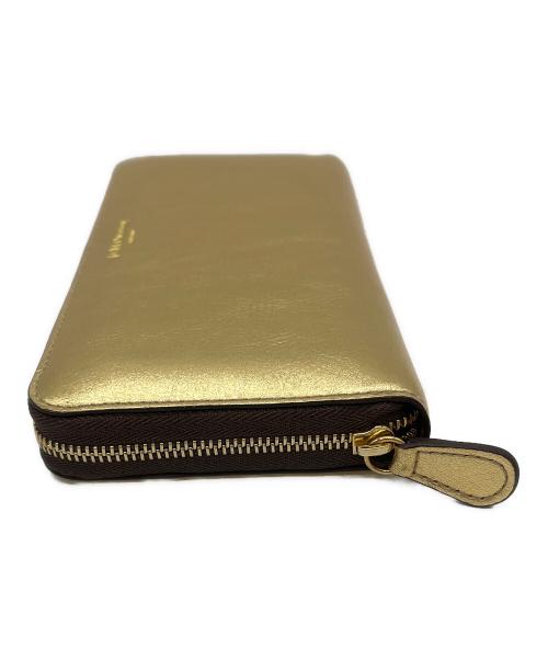 J&M DAVIDSON（ジェイ＆エム デヴィッドソン）J&M DAVIDSON (ジェイ＆エム デヴィッドソン) ELONGATED ZIP WALLET ゴールドの古着・服飾アイテム