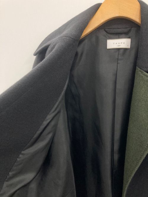 taupe（トープ）taupe (トープ) Leather Sleeve Wrap Coat ブラック サイズ:02の古着・服飾アイテム