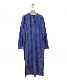 PHEENY（フィーニー）の古着「TYPEWRITER PUFF SLEEVE SHIRT DRESS」｜ブルー