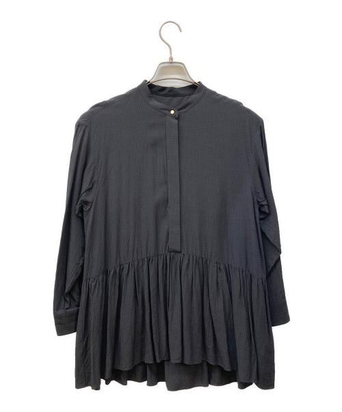 23区（ニジュウサンク）23区 (ニジュウサンク) ドレープドビークロス チュニック ブラウス グレー サイズ:38の古着・服飾アイテム
