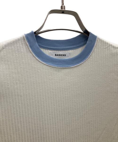 BASICKS（ベイシックス）BASICKS (ベイシックス) トリムTシャツ ホワイト サイズ:Mの古着・服飾アイテム